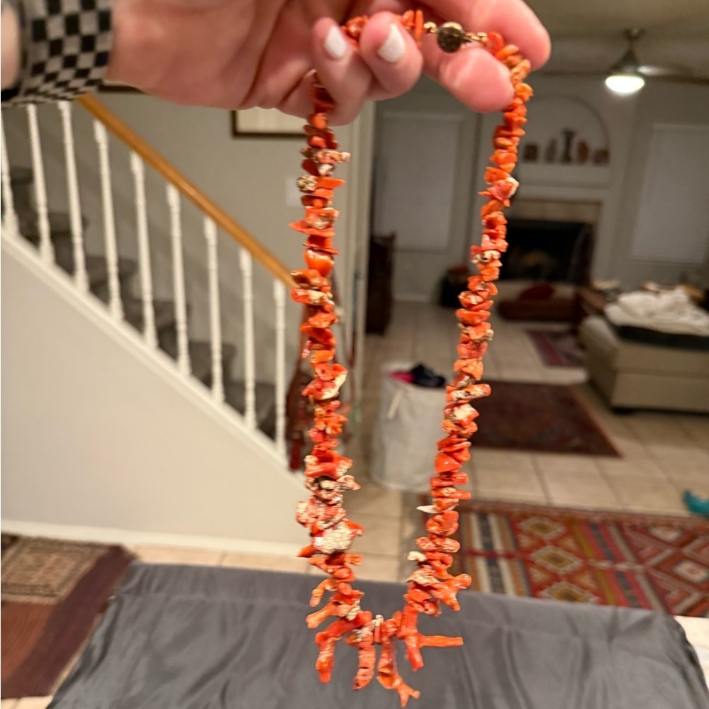 Stunning Natural Coral Branch Necklace- multi stone large organic raw - Picture 5 of 7
